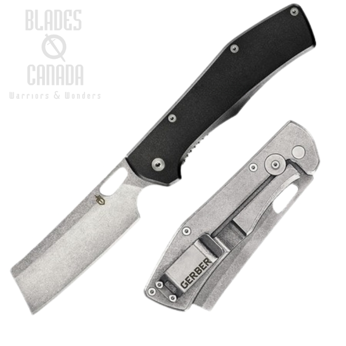 (image for) Gerber Flatiron Framelock Folding Knife, Aluminum Black/Grey, G3477