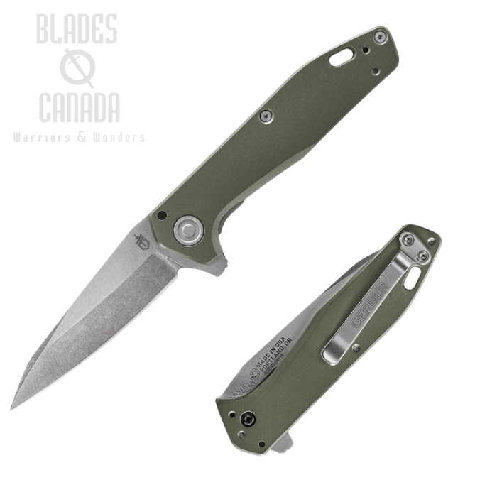 (image for) Gerber Fastball Flipper Folding Knife, CPM S30V, Aluminum Sage Green, G1610