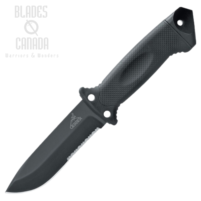(image for) Gerber LMF II Infantry Fixed Blade Knife, Stainless Black Serrated, Nylon Black, 1629