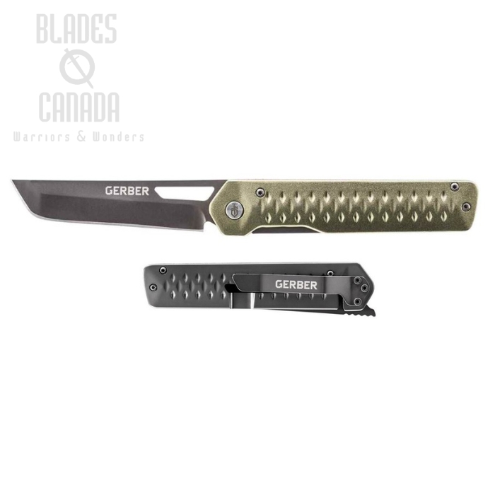 (image for) Gerber Ayako Framelock Folding Knife, Aluminum Green, G1690