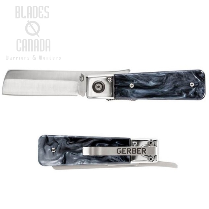 (image for) Gerber Jukebox Retro Folding Knife, White Marble Acrylic, G3733