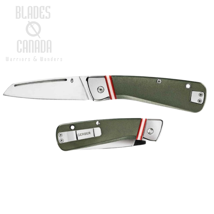 (image for) Gerber Straightlace Slipjoint Folding Knife, Aluminum Green, G3721