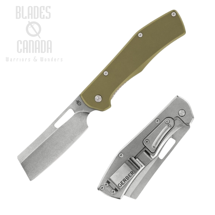 (image for) Gerber Flatiron Framelock Folding Knife, Nordic Green Aluminum, G1760