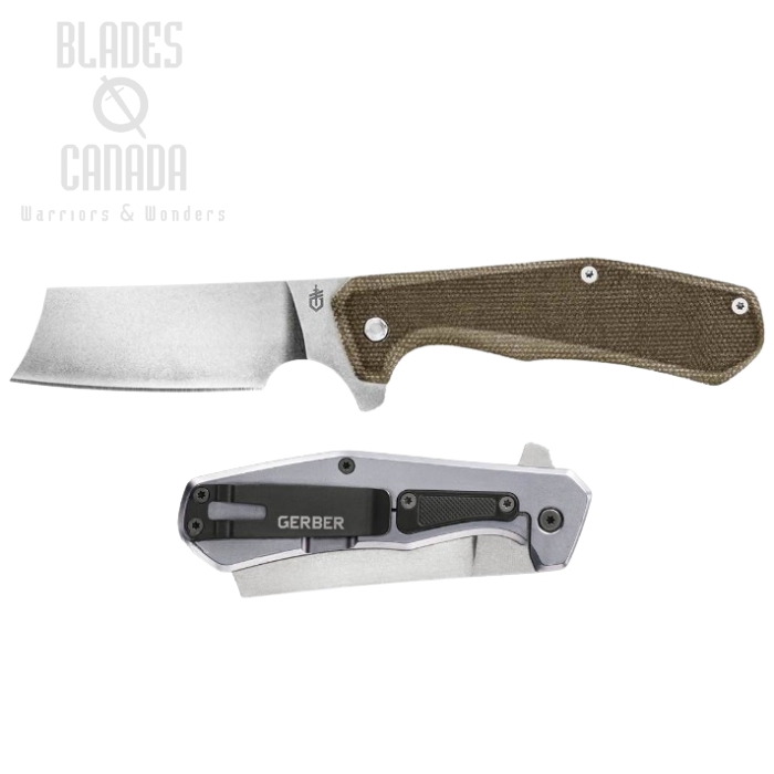 (image for) Gerber Asada Flipper Framelock Knife, D2, Micarta Green, G1812