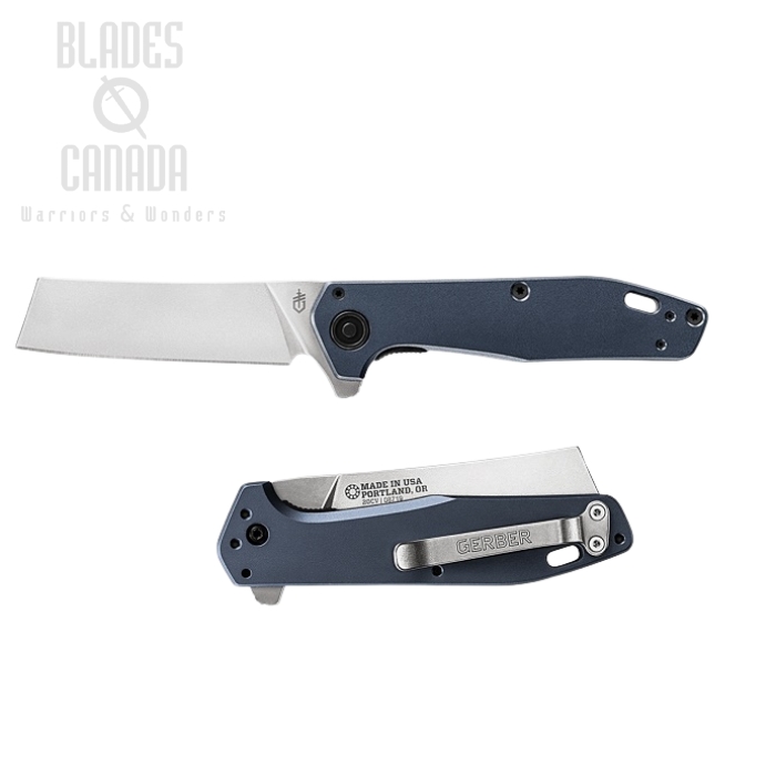 Gerber Fastball Flipper Folding Knife, CPM 20CV Cleaver, Aluminum Urban Blue, G1837 (image for) Gerber Fastball Flipper Folding Knife, CPM 20CV Cleaver, Aluminum Urban Blue, G1837
