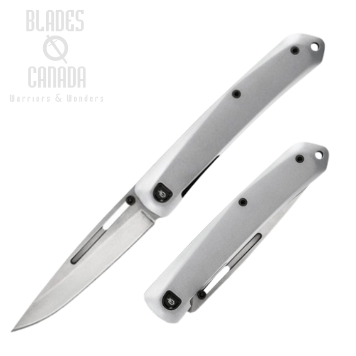 (image for) Gerber Affinity Framelock Folding Knife, Aluminum Silver Handle, 4056