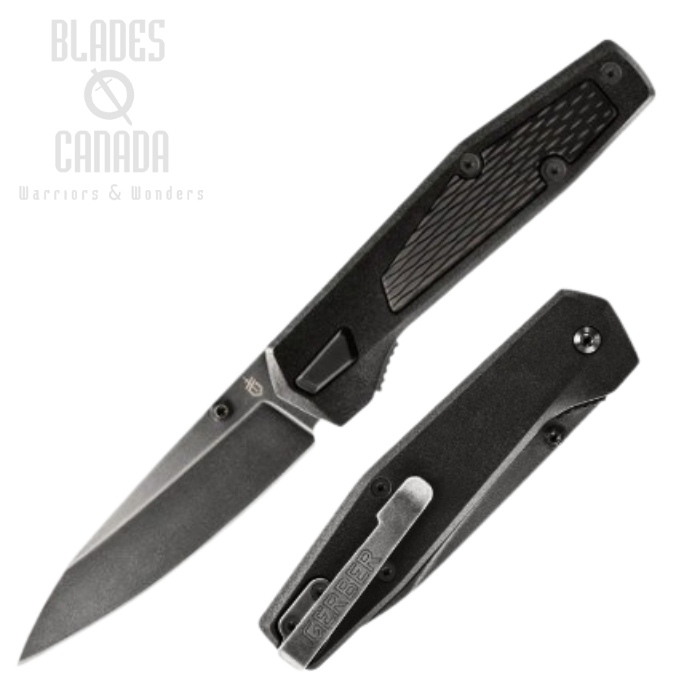 (image for) Gerber Fuse Folding Knife, Stainless Black SW, GFN Black, 30001874