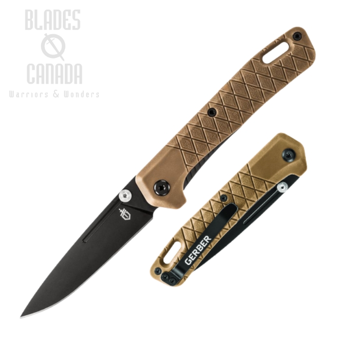 Gerber Zilch Folding Knife, Stainless Black, GFN Coyote, G1880 (image for) Gerber Zilch Folding Knife, Stainless Black, GFN Coyote, G1880