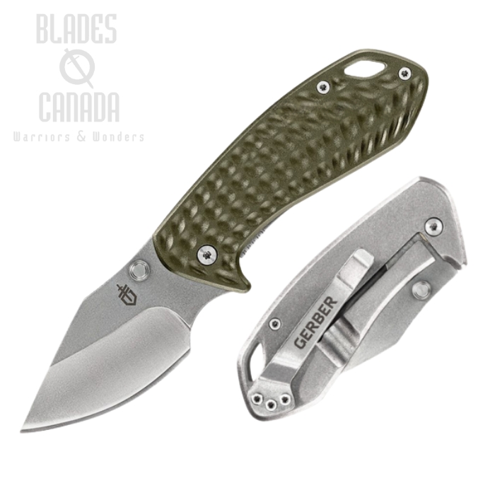 (image for) Gerber Kettlebell Framelock Folding Knife, Aluminum Green/Stainless SW Handle, G3513