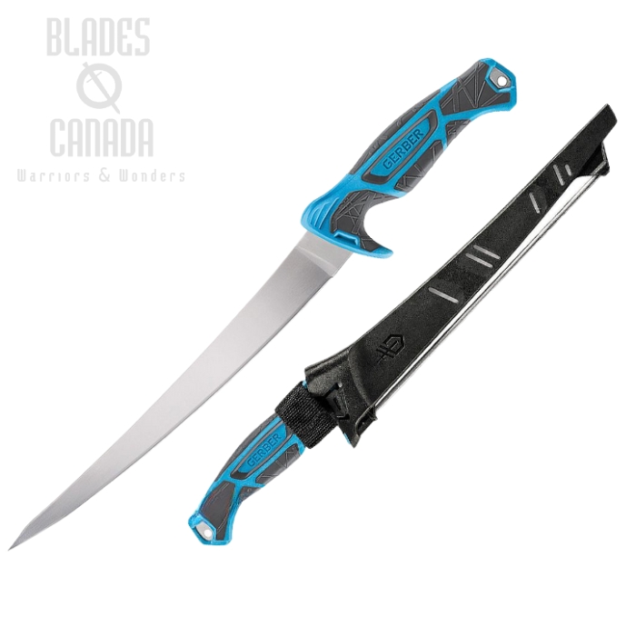 Gerber Controller Fillet Knife, 10" Blade, GRN Blue/Grey Handle, G3559 (image for) Gerber Controller Fillet Knife, 10" Blade, GRN Blue/Grey Handle, G3559
