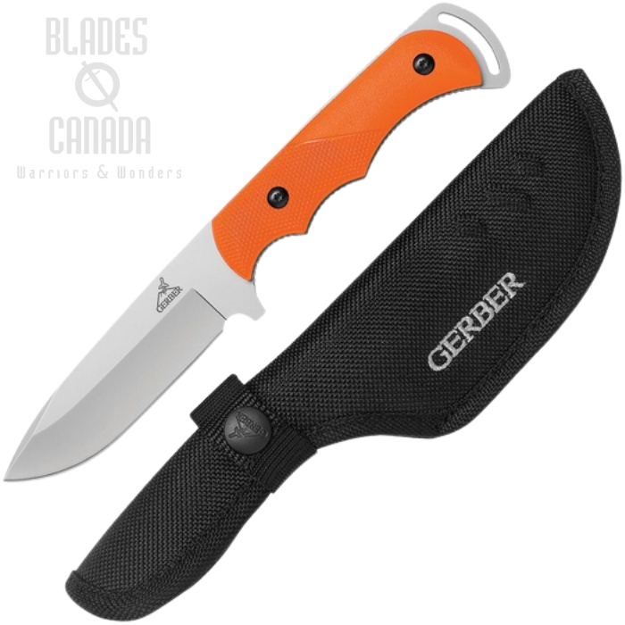 (image for) Gerber Freeman Guide Fixed Blade Knife, Bead Blast Blade, Orange Handle, G3584