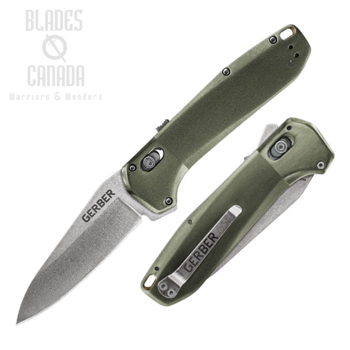 Gerber Highbrow Pivot Flipper Folding Knife, Assisted Opening, Aluminum Green, G3676 (image for) Gerber Highbrow Pivot Flipper Folding Knife, Assisted Opening, Aluminum Green, G3676