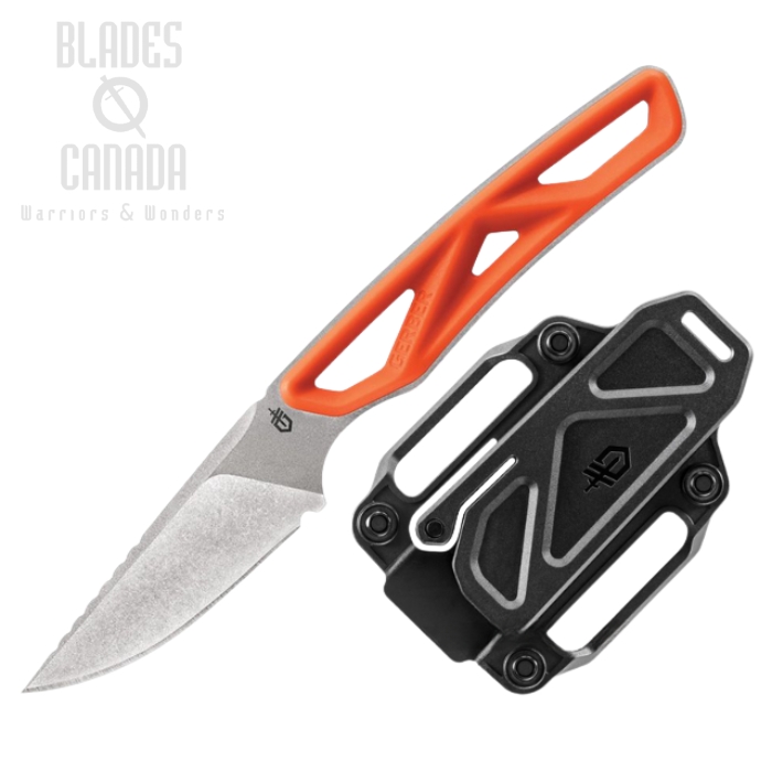 (image for) Gerber Exo-Mod Caper Fixed Blade Knife, Stainless SW, Orange Handle, G3918