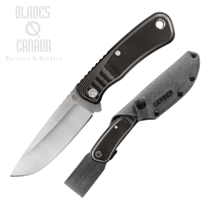 (image for) Gerber Downwind Fixed Blade Knife, Stainless SW, G10 Grey/Black, 3929