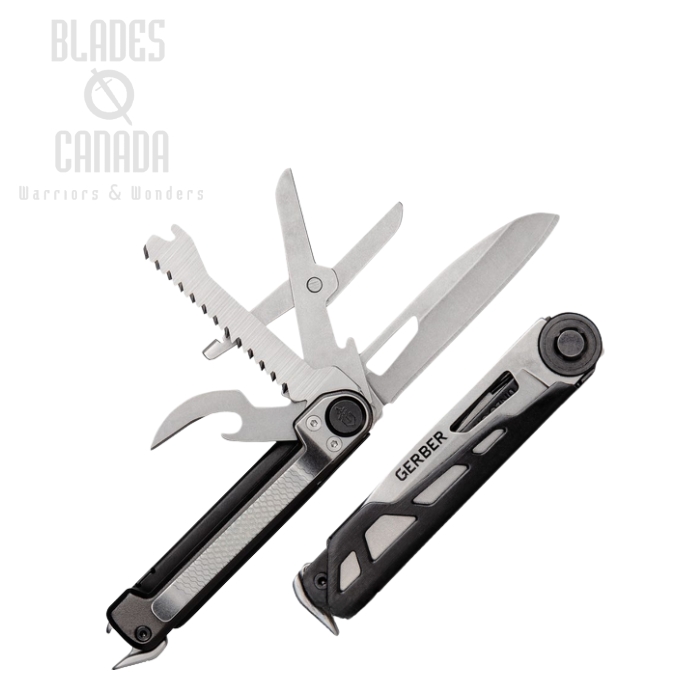 (image for) Gerber Armbar Scout Folding Knife Multitool, Stainless Steel, Aluminum Black, G1064400