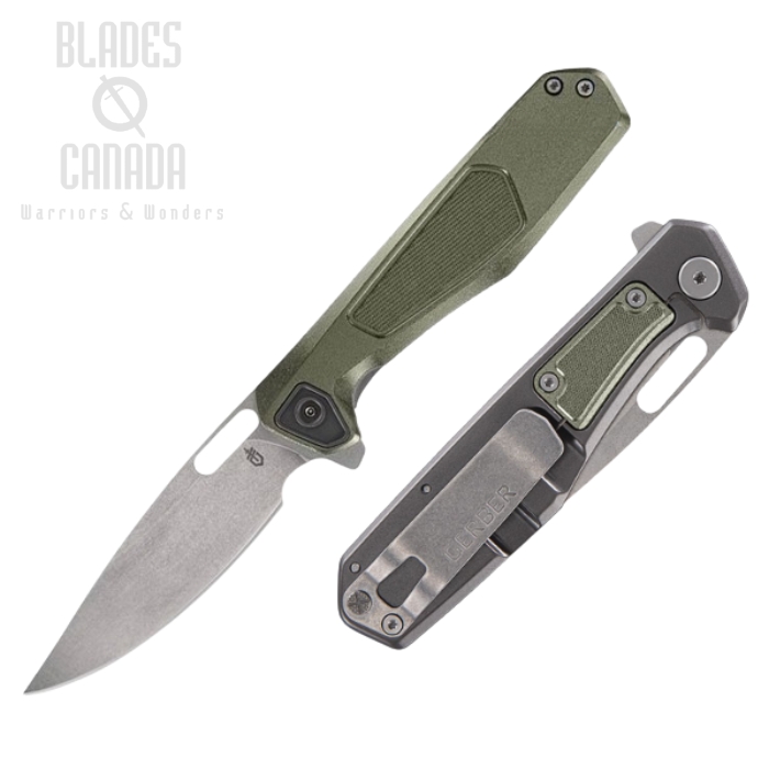 Gerber Minisada Flipper Framelock Knife, D2 SW, Aluminum Sage, G1067466 (image for) Gerber Minisada Flipper Framelock Knife, D2 SW, Aluminum Sage, G1067466