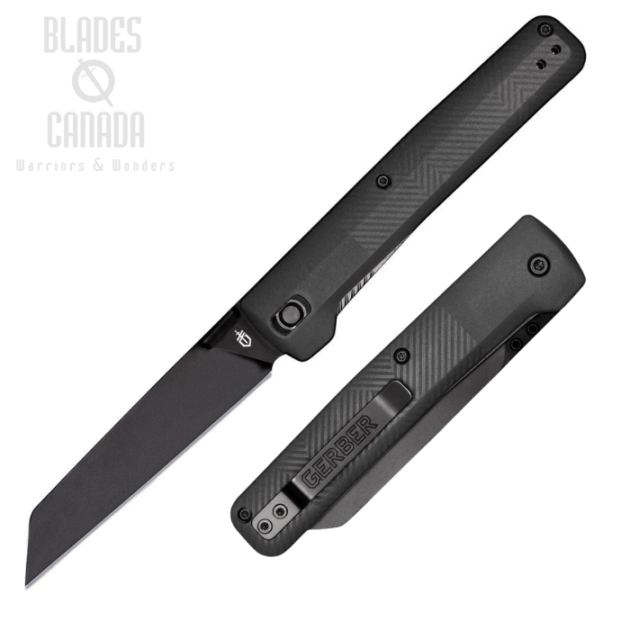Gerber Pledge Folding Knife, Black Blade, GFN Omni Gray, 30-001883