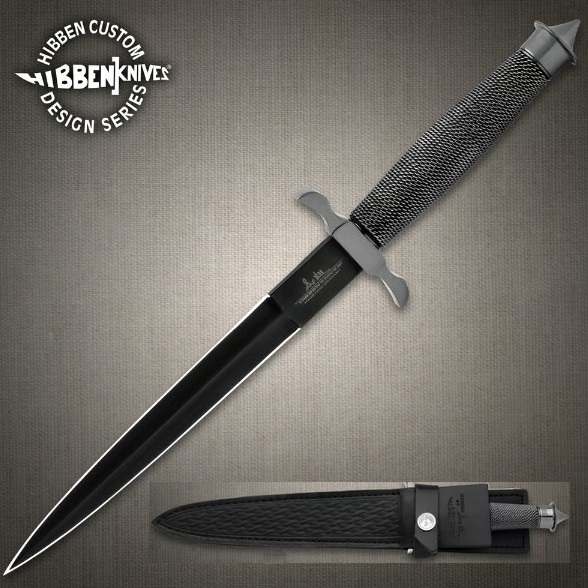 Gil Hibben Black Shadow Dagger, w/Black Leather Sheath, GH441B