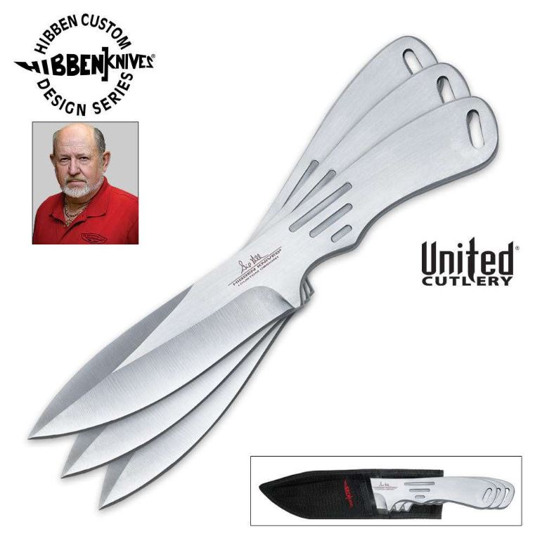 Gil Hibben Gen 2 Triple Throwing Knife Set, Nylon Sheath, GH2011 - Click Image to Close