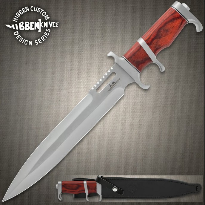 Gil Hibben Bloodwood Sub Hilt Fixed Blade Knife, w/Leather Sheath, GH5097