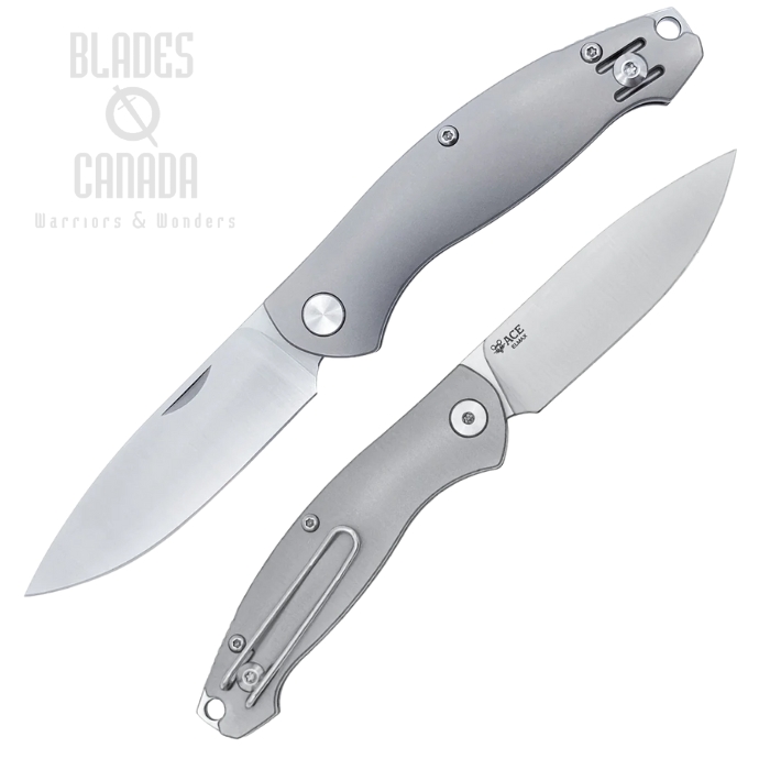 GiantMouse ACE Farley V1 Slipjoint Folding Knife, Elmax Satin, Titanium Handle, FARLEY-TITANIUM
