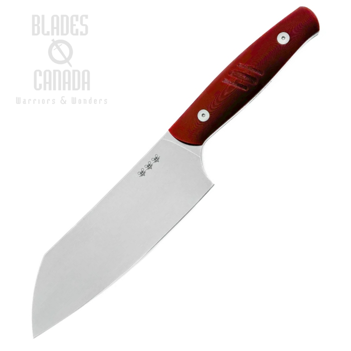 GiantMouse Santoku Kitchen Knife, Nitro B Stonewash, G10 Red, GM-KITCHEN-RED-SANTOKU