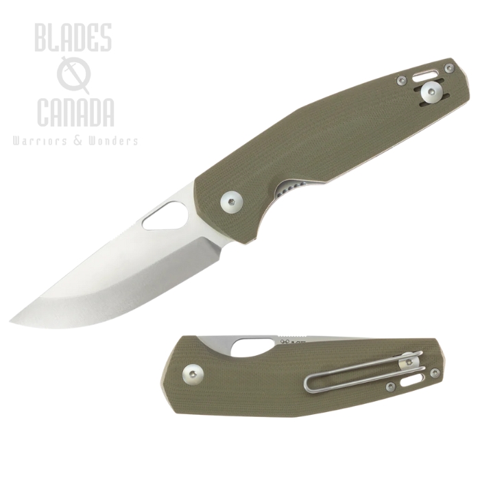 GiantMouse ACE Nimbus V3 Folding Knife, S90V Satin, G10 Green Scandi, NIMBUS-V3-GRN-G10-SCANDI GiantMouse ACE Nimbus V3 Folding Knife, S90V Satin, G10 Green Scandi, NIMBUS-V3-GRN-G10-SCANDI