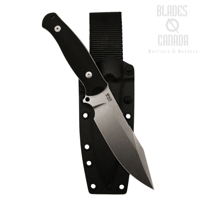 (image for) GiantMouse Redington Fixed Blade Knife, MagnaCut SW, Micarta Black Milled, Kydex Sheath, REDINGTON-DB-SW