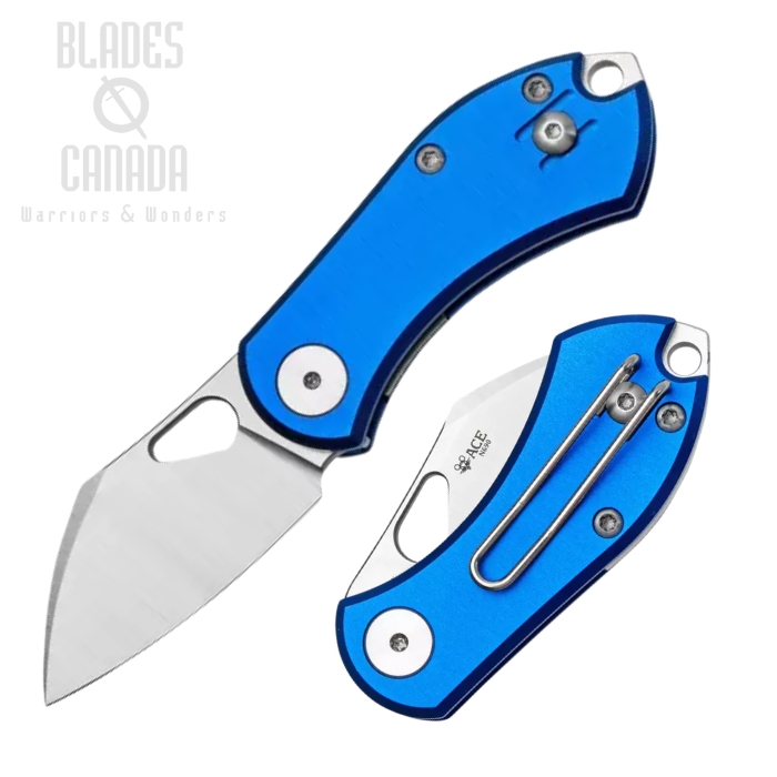 GiantMouse ACE Nibbler Folding Knife, N690 Satin, Aluminum Blue, NIBBLER-ALU-BLUE (image for) GiantMouse ACE Nibbler Folding Knife, N690 Satin, Aluminum Blue, NIBBLER-ALU-BLUE