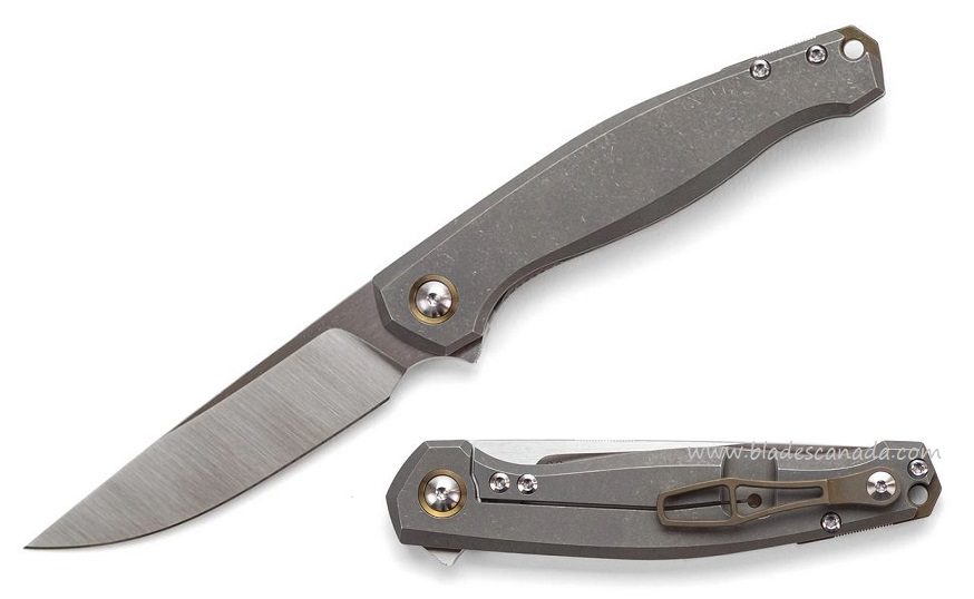 GiantMouse ACE Sonoma Flipper Folding Knife, M390, Titanium, GMSONTISatin