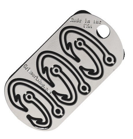 Grim Workshop Survival Fishing Hook Dog Tag, Stainless Steel, GRITAG006