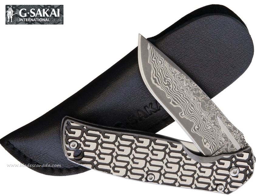 G. Sakai Gentleman's Framelock Folding Knife, Damascus/VG10 Core, GS11165
