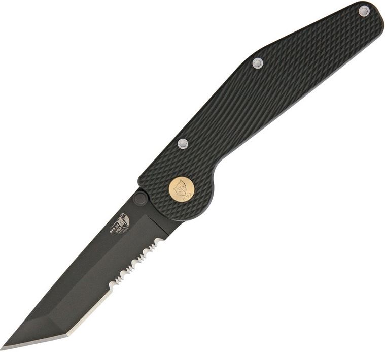 GT Knives Button Lock Tanto Folder w/Serration, ATS-34 Steel, Aluminum Handle, GT302