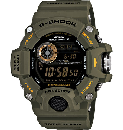 G Shock GW9400-3 Rangeman Solar Atomic - OD Green