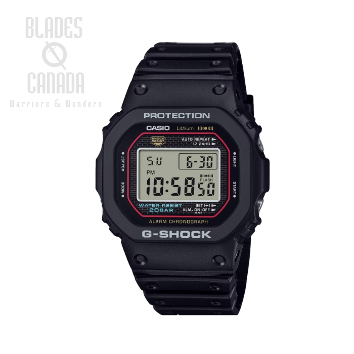 G-Shock 5000 Series Watch, Black/Red Trim DW5000R-1A