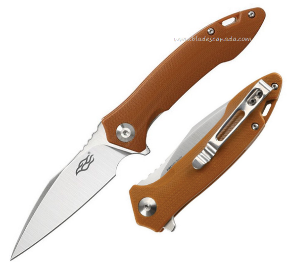 Ganzo Flipper Folding Knife, D2 Satin, G10 Brown, GAFH51BR
