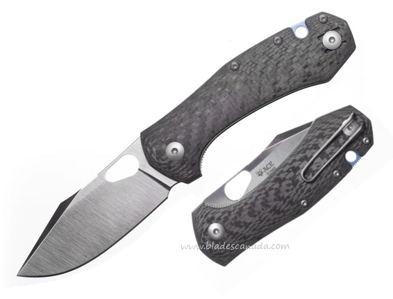 GiantMouse ACE Atelier Folding Knife, Elmax Satin, Carbon Fiber, ATELIER-CARBON-FIBER