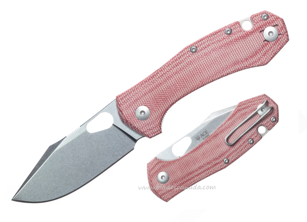 GiantMouse ACE Atelier Folding Knife, Elmax SW, Micarta Red