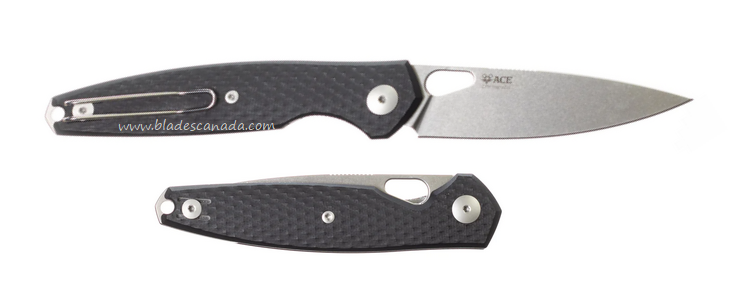 GiantMouse Ace Reo Folding Knife, CPM Magnacut Satin, G10 Black, REO-BLK-G10