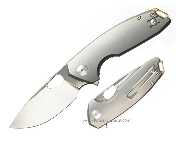 GiantMouse Ace Tribeca Flipper Folding Knfe, Magnacut Satin, Titanium