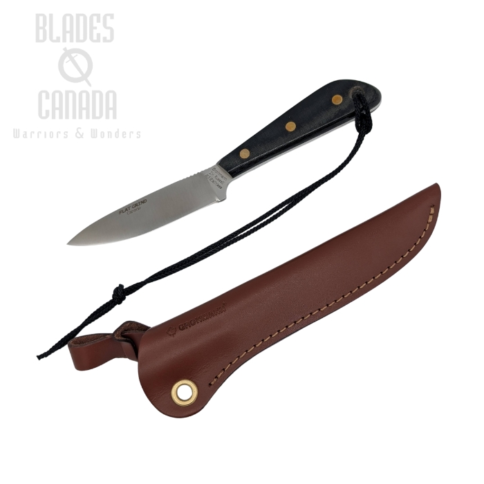 Grohmann Model 3 Boat Knife Stainless Steel, Flat Grind, Micarta, w/ Leather Sheath, M3SF