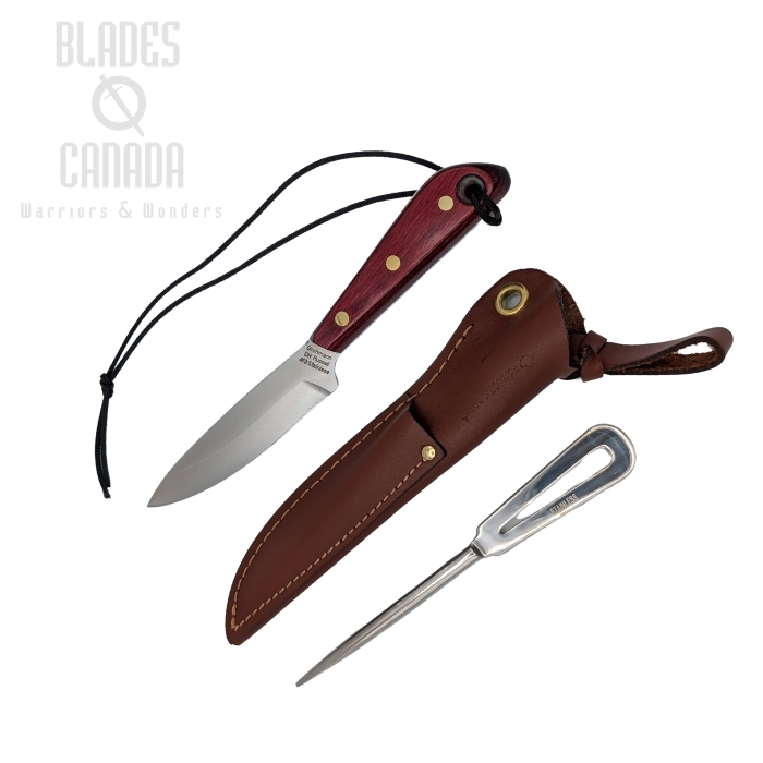 Grohmann X3SM Model 3 Yachtsman's Knife Stainless Steel, Xtra Resinwood w/ Marlin Spike