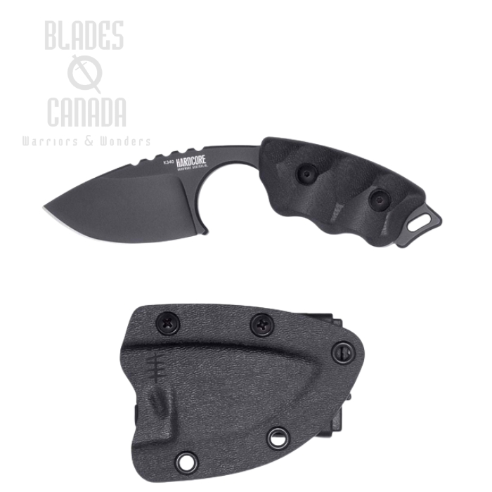 Halfbreed Hardcore Hardware LFK-03 Gen-2 Fixed Blade Knife, K340 Black, G10 Black, LFK-03 Gen-2 BLK