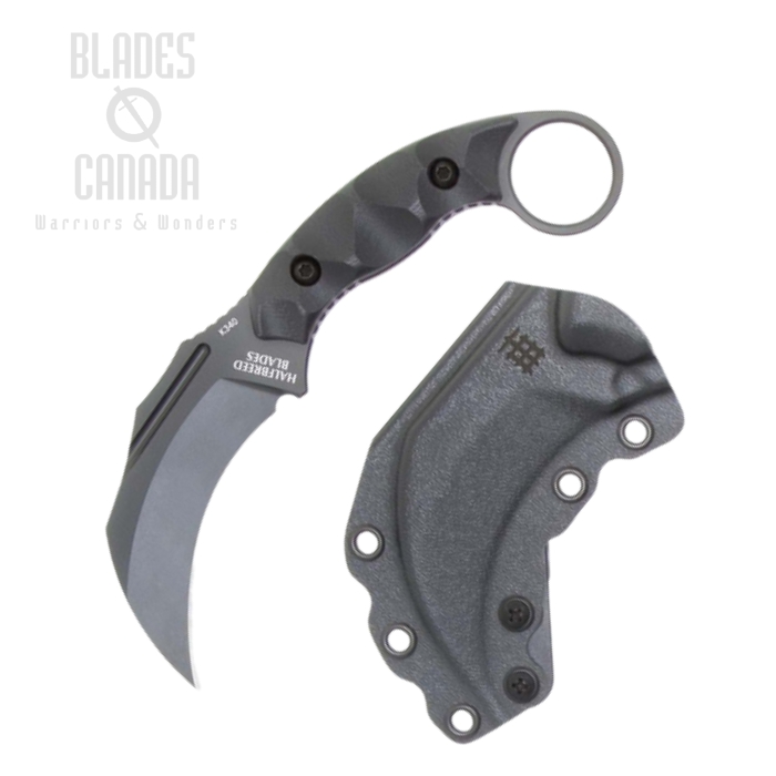 Halfbreed CQB Fixed Blade Knife, K340 Black, G10 Black, CQB-02 BLK