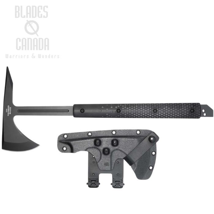 Halfbreed Large Breaching Axe, K110 Black, G10 Black, Kydex Sheath