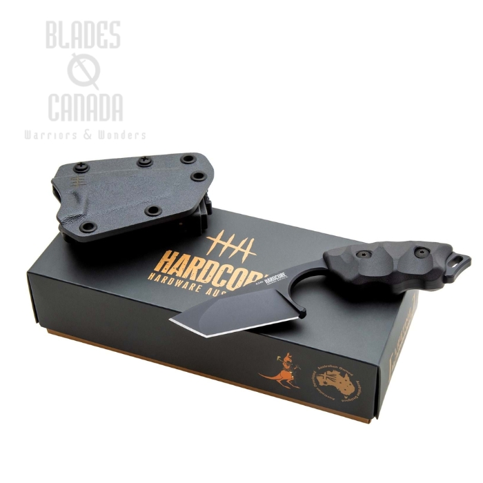 (image for) Halfbreed Hardcore Hardware LFK-01 Gen-2 Fixed Blade Knife, K340 Black, G10 Black, Kydex Sheath, LFK-04 Gen-2 BLK