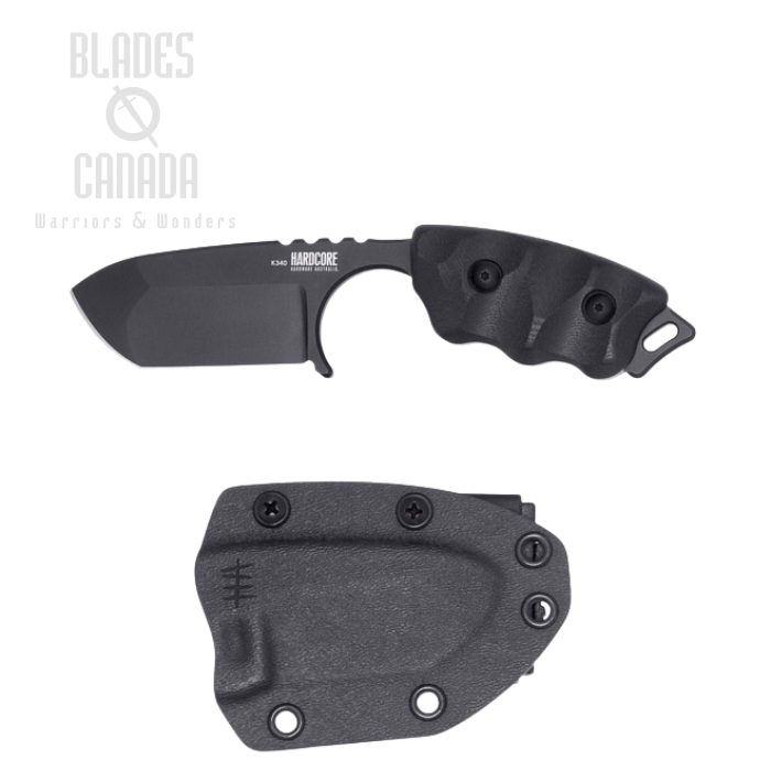 Halfbreed Hardcore Hardware LFK-07 Gen-2 Fixed Blade Knife, K340 Black, G10 Black, LFK-07 Gen-2 BLK