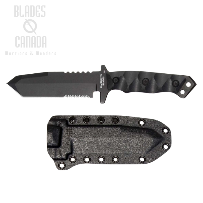 Halfbreed Medium Infantry Fixed Blade Knife Gen 2, D2 Black, G10 Black, Kydex Sheath mik-02 blk g2