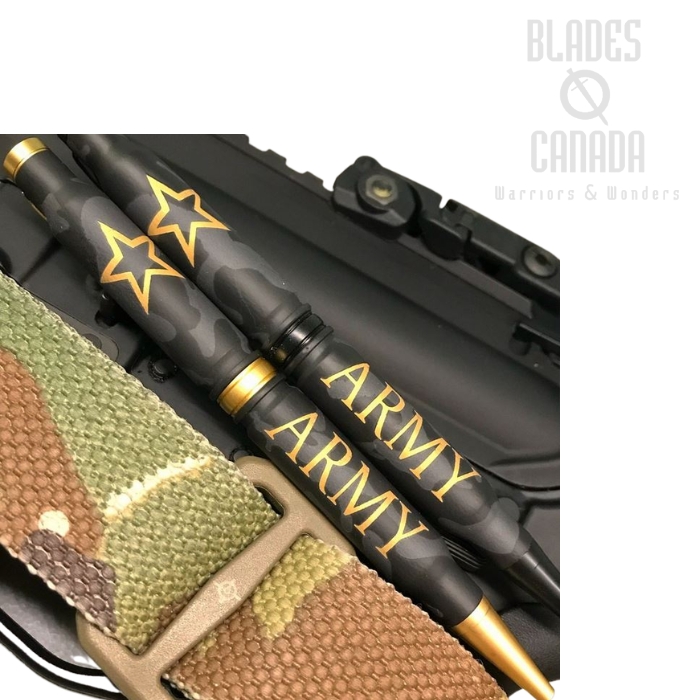 (image for) High Caliber 308 Army Camo Pen - Satin Gold