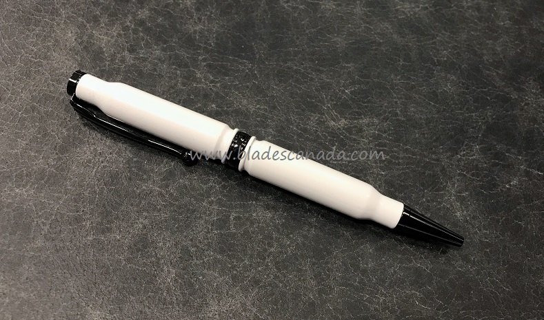 High Caliber 308 White Cerakoted Pen - Gunmetal